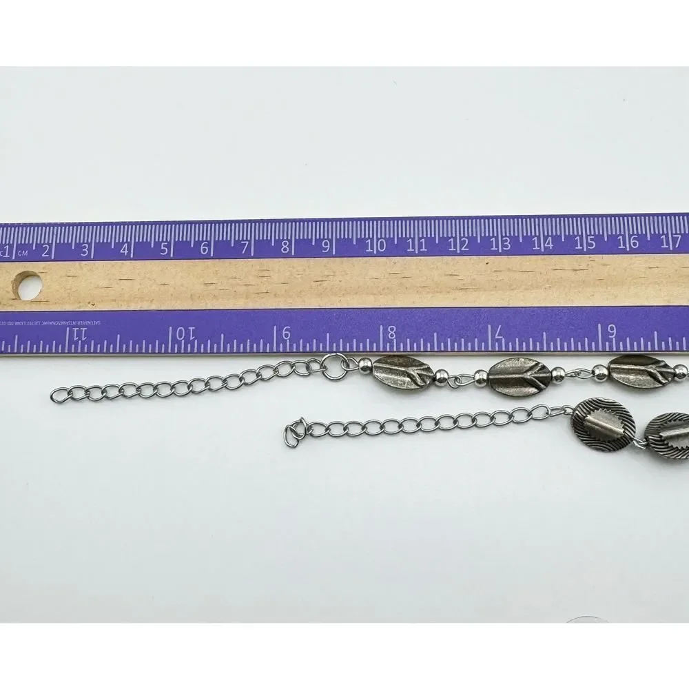 Vintage Two Southwestern Silver Tone Wave Bracelets Boho Chic Rustic Charm
